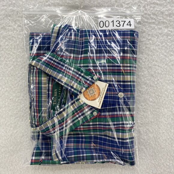 Ralph Lauren Shirt Mens Large Multicolor Plaid Crown Crest Preppy Corpcore Top - Picture 16 of 16